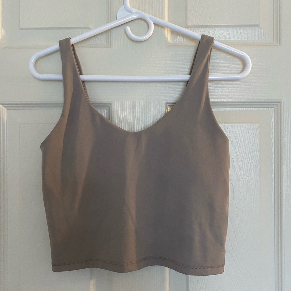 Tan workout top with built in bra